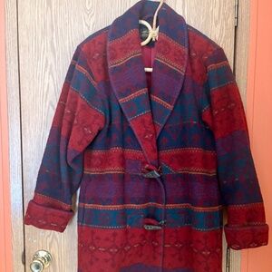 Vintage Eddie Bauer Wool Coat Southwestern Print